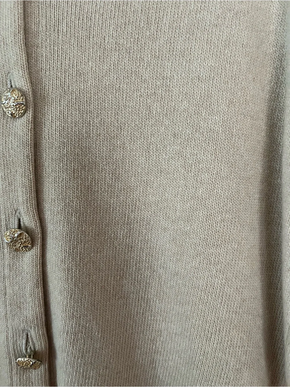 Scotch House SzM (see desc) Classic 100% Lambswool Tan Button-Up Cardigan